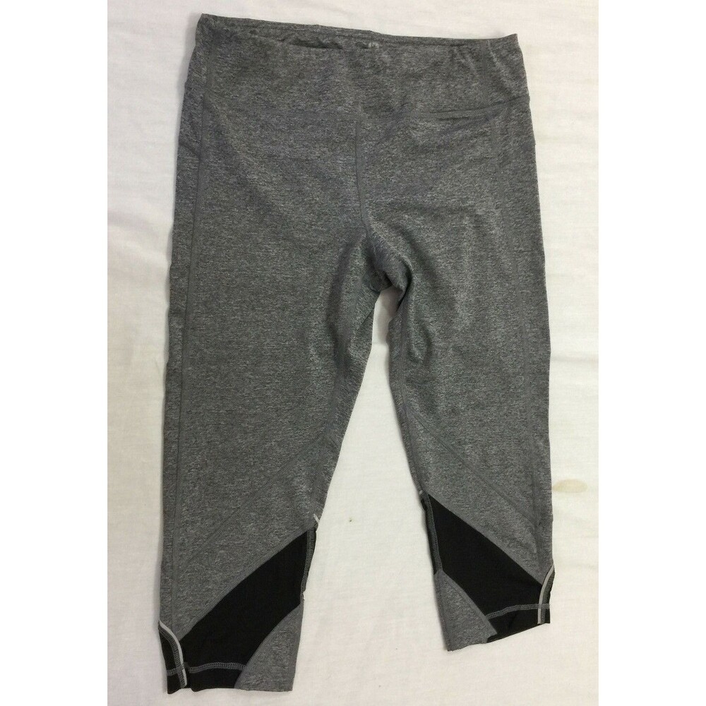 90 DEGREE BY REFLEX WOMENS ATHLETIC MESH YOGA CAPRIS PANTS SIZE L